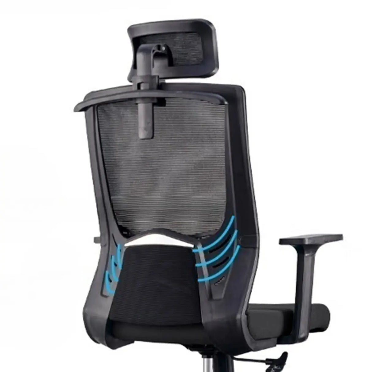 Modern Ergonomic Mesh Black Adjustable Lumbar Office Chair Image - 6
