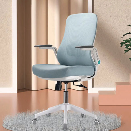 Modern Ergonomic Mesh Blue Office Chair with Wheels Image - 1