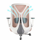 Modern Ergonomic Mesh Blue Office Chair with Wheels Image - 10