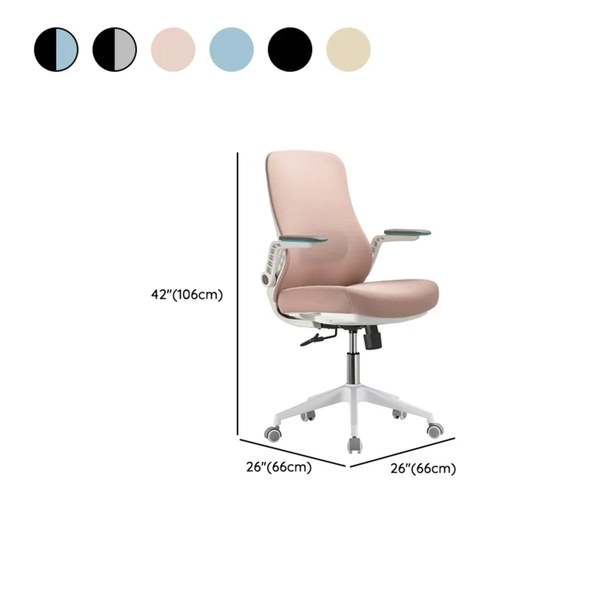 Modern Ergonomic Mesh Blue Office Chair with Wheels 