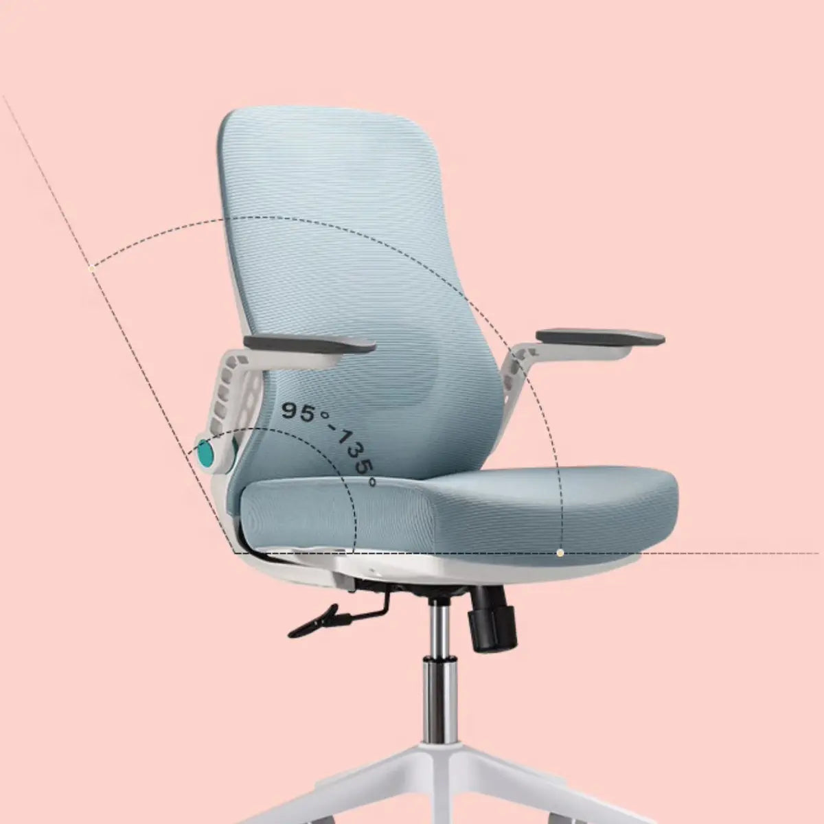 Modern Ergonomic Mesh Blue Office Chair with Wheels Image - 9