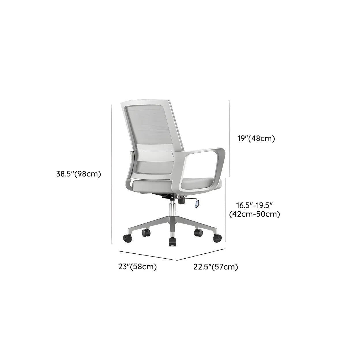 Modern Ergonomic Mesh Grey Office Chair with Wheels 