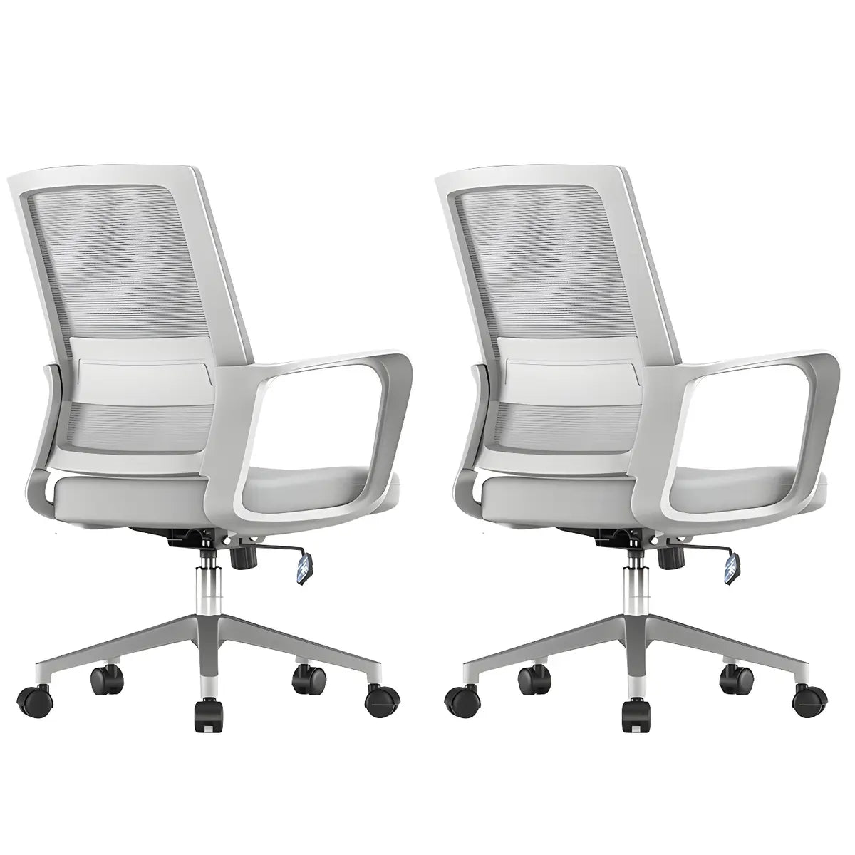 Modern Ergonomic Mesh Grey Office Chair with Wheels Image - 2