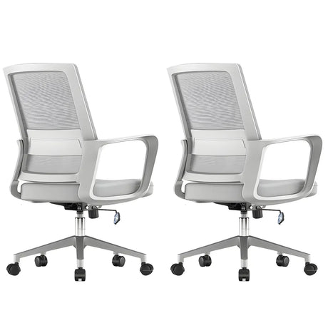 Modern Ergonomic Mesh Grey Office Chair with Wheels Image - 2