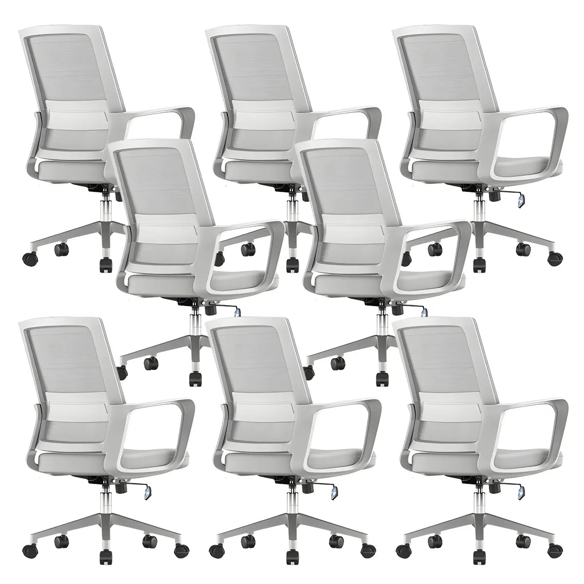 Modern Ergonomic Mesh Grey Office Chair with Wheels Image - 8