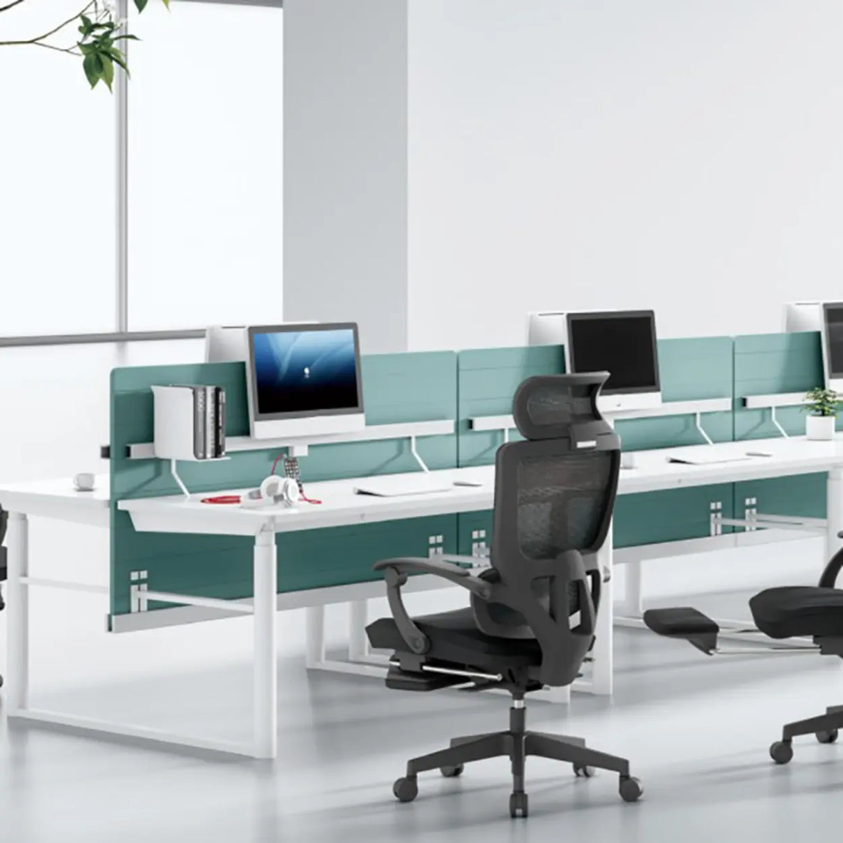 Modern Ergonomic Mesh High-Back Swivel Office Chair Image - 10