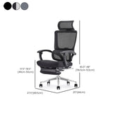 Modern Ergonomic Mesh High-Back Swivel Office Chair #size