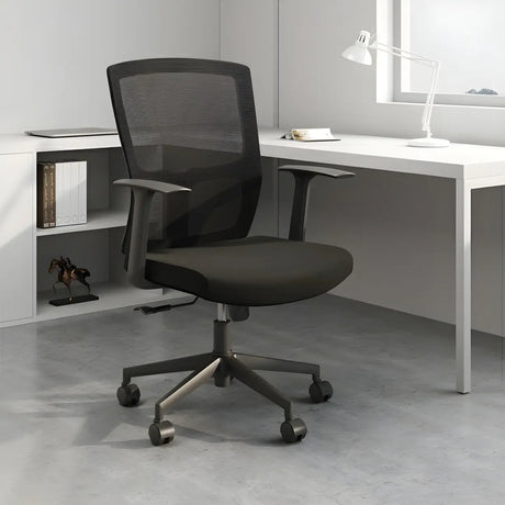 Modern Ergonomic Mesh Office Chair with Black Arms Image - 1