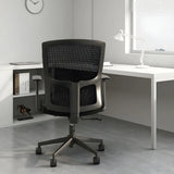 Modern Ergonomic Mesh Office Chair with Black Arms Image - 12