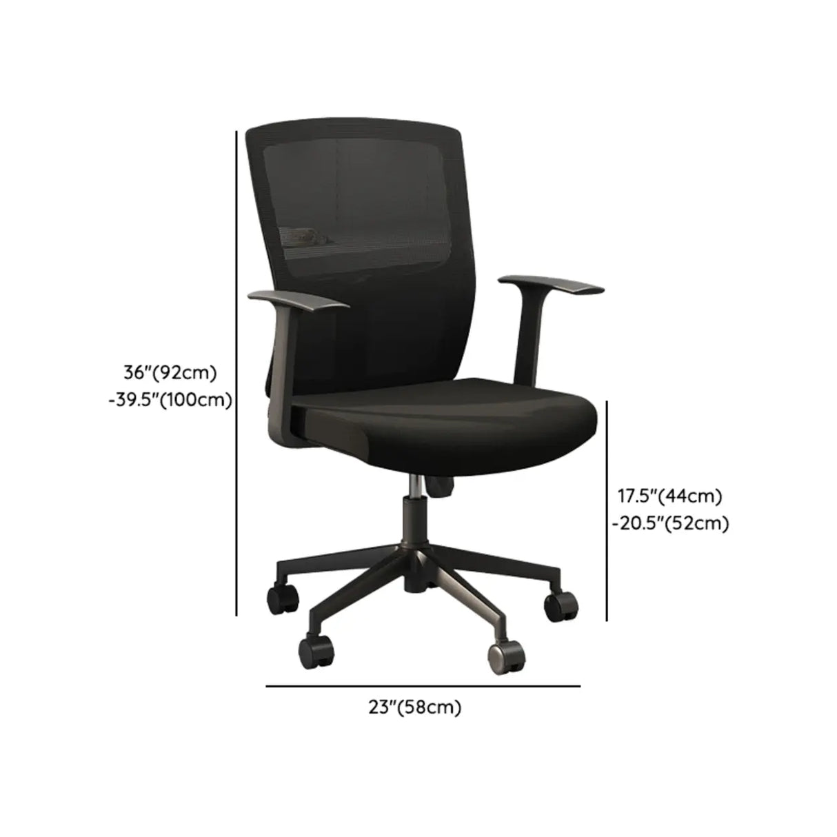 Modern Ergonomic Mesh Office Chair with Black Arms 