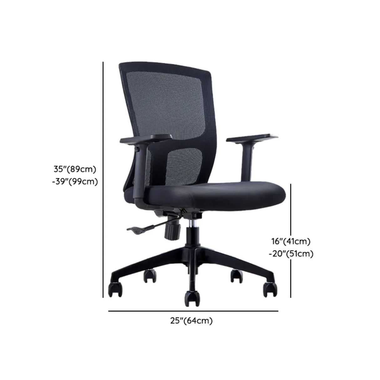 Modern Ergonomic Mesh Office Chair with Black Arms Image - 14