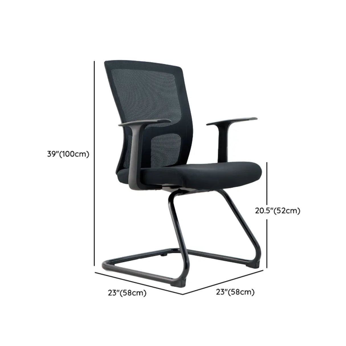 Modern Ergonomic Mesh Office Chair with Black Arms Image - 15