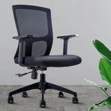 Modern Ergonomic Mesh Office Chair with Black Arms Image - 3