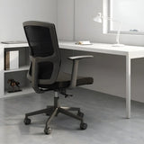 Modern Ergonomic Mesh Office Chair with Black Arms Image - 4