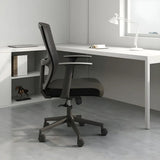 Modern Ergonomic Mesh Office Chair with Black Arms Image - 5
