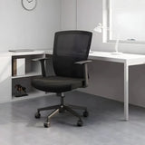 Modern Ergonomic Mesh Office Chair with Black Arms Image - 6