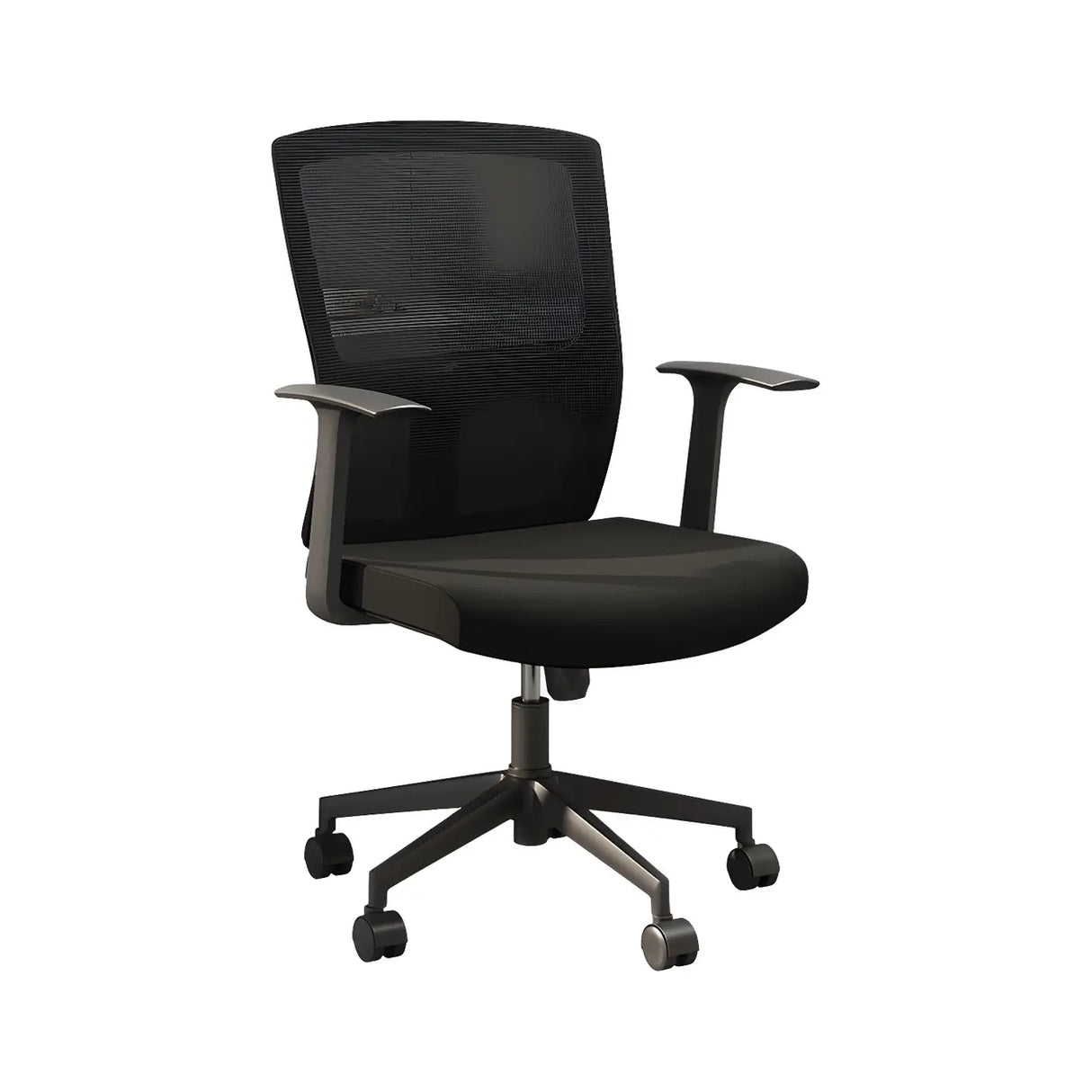 Modern Ergonomic Mesh Office Chair with Black Arms Image - 7