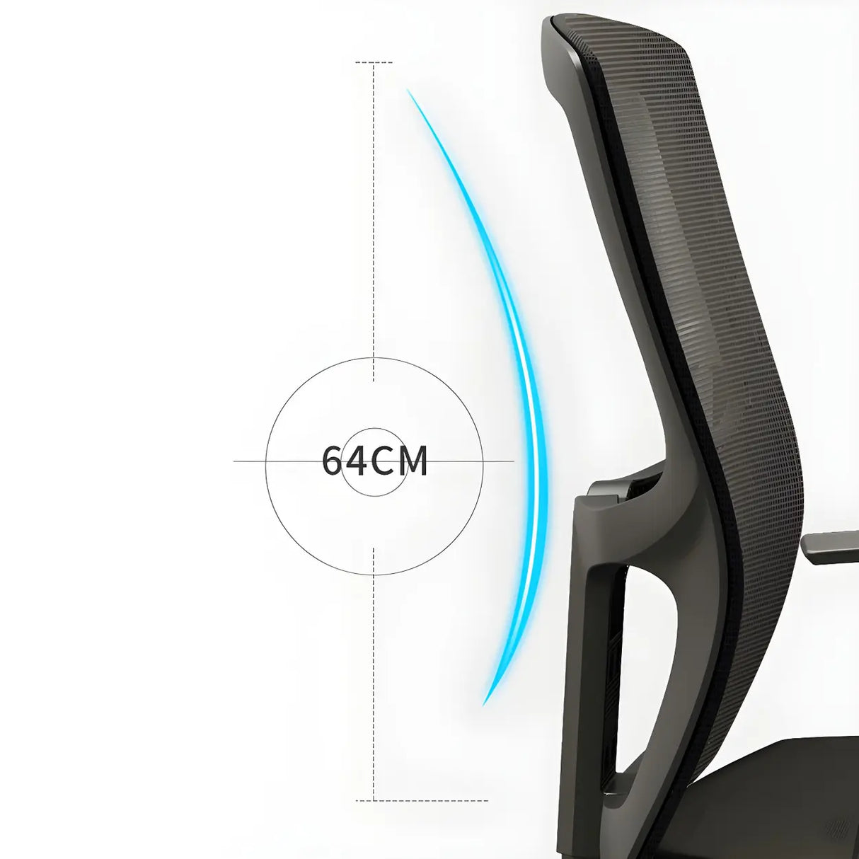 Modern Ergonomic Mesh Office Chair with Black Arms Image - 9