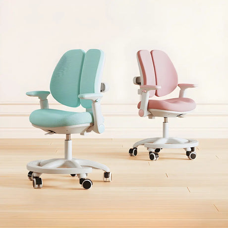 Modern Ergonomic Mesh Swivel Base Pink Office Chair Image - 1