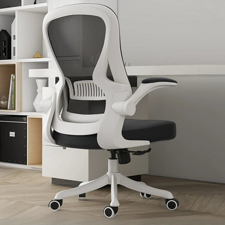 Modern Ergonomic Mesh White Office Chair with Armrest Image - 1