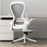 Modern Ergonomic Mesh White Office Chair with Armrest Image - 7