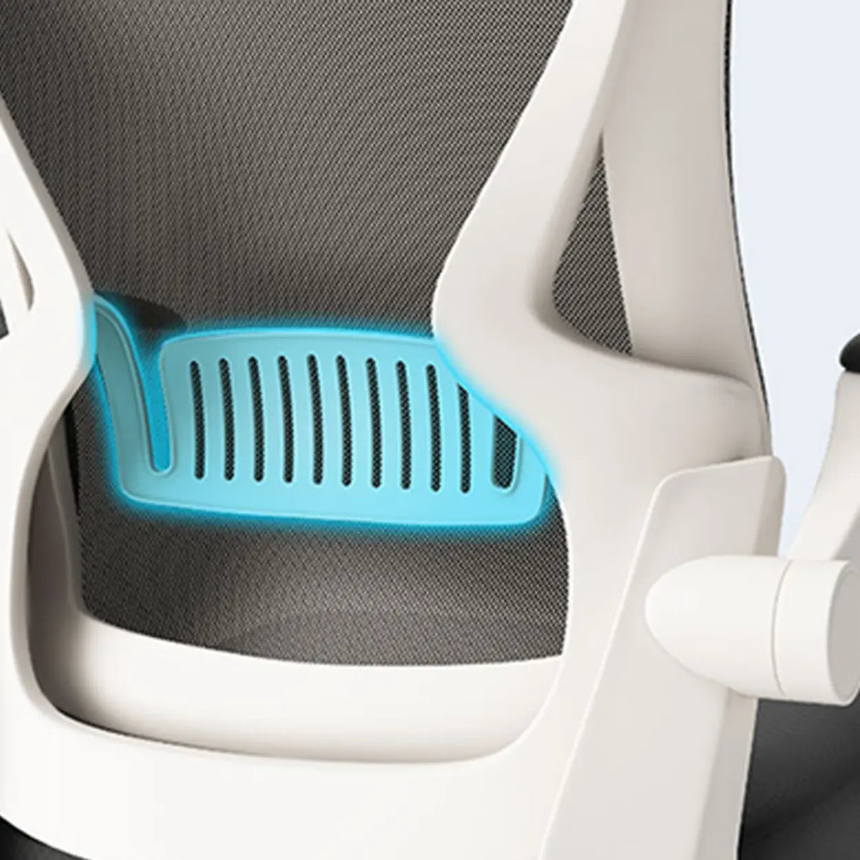 Modern Ergonomic Mesh White Office Chair with Armrest Image - 8