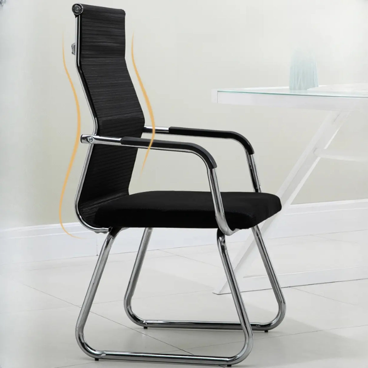 Modern Ergonomic Office Chair Mesh Black Adjustable Comfort Image - 9