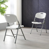 Modern Ergonomic Plastic Folding Office White Chair Image - 1
