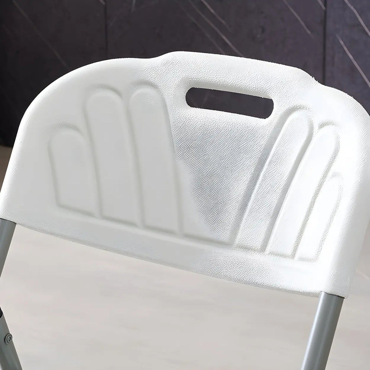 Modern Ergonomic Plastic Folding Office White Chair Image - 11