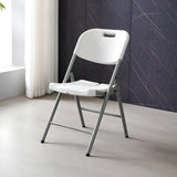 Modern Ergonomic Plastic Folding Office White Chair Image - 2