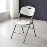 Modern Ergonomic Plastic Folding Office White Chair Image - 3