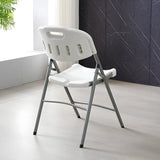 Modern Ergonomic Plastic Folding Office White Chair Image - 5