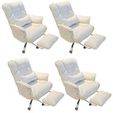 Modern Ergonomic Recliner Ivory Adjustable Office Chair Image - 36