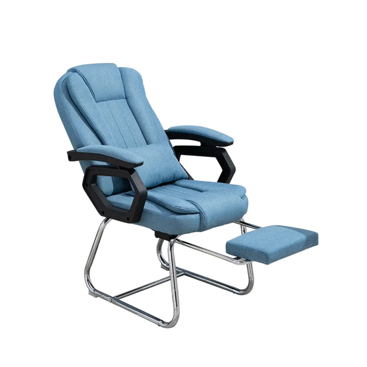 Modern Ergonomic Reclining Faux Leather Black Office Chair Image - 10