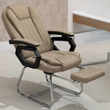 Modern Ergonomic Reclining Faux Leather Black Office Chair Image - 11