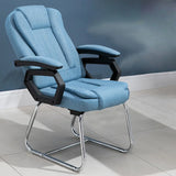 Modern Ergonomic Reclining Faux Leather Black Office Chair Image - 12