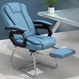Modern Ergonomic Reclining Faux Leather Black Office Chair Image - 13