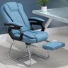 Modern Ergonomic Reclining Faux Leather Black Office Chair Image - 13