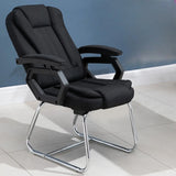 Modern Ergonomic Reclining Faux Leather Black Office Chair Image - 2