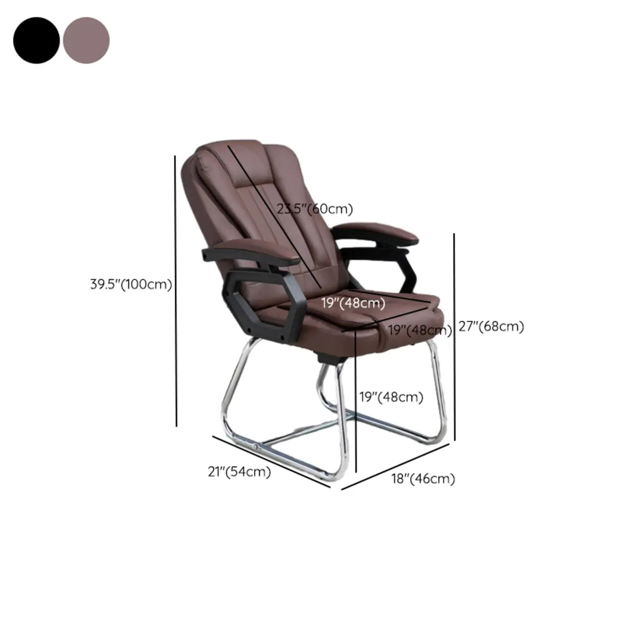 Modern Ergonomic Reclining Faux Leather Black Office Chair Image - 21