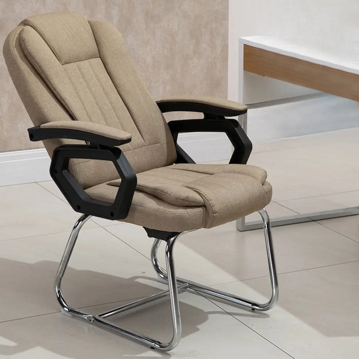Modern Ergonomic Reclining Faux Leather Black Office Chair Image - 9