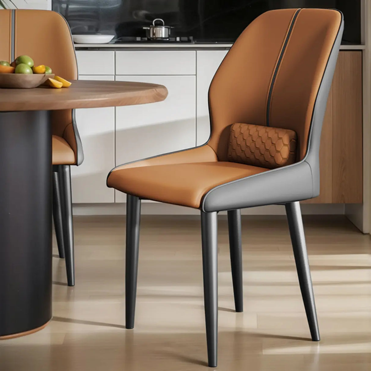 Modern Ergonomic Upholstered Dining Chair with Lumbar Support Image - 1