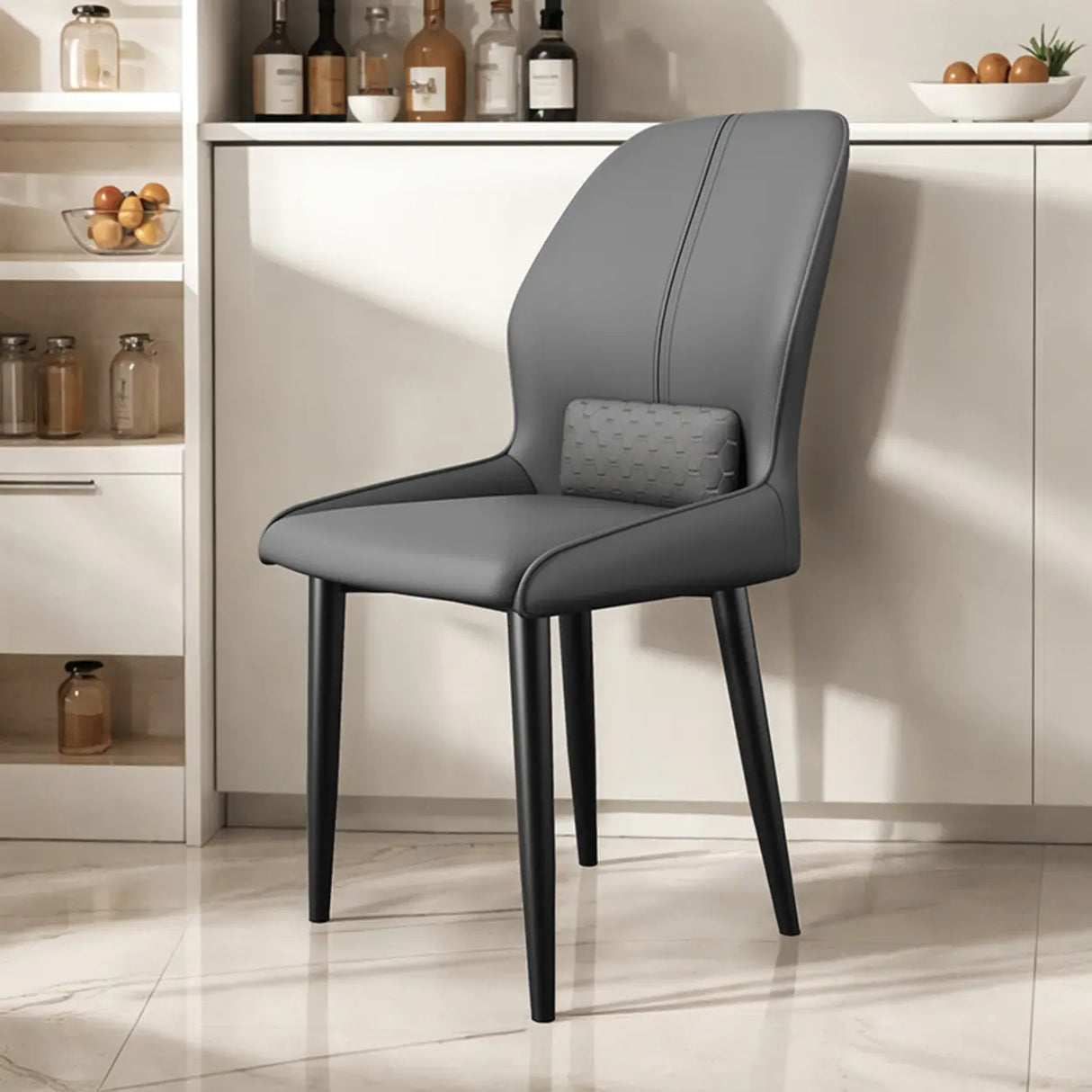 Modern Ergonomic Upholstered Dining Chair with Lumbar Support Image - 2