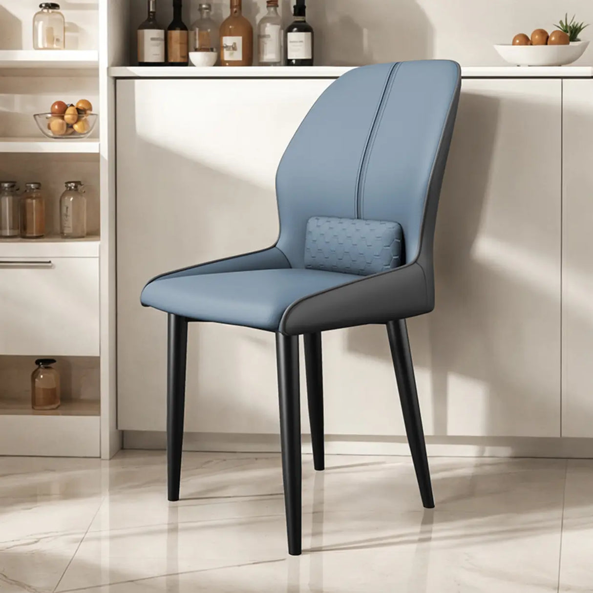 Modern Ergonomic Upholstered Dining Chair with Lumbar Support Image - 7