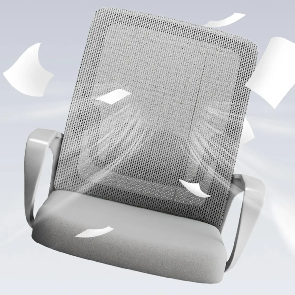 Modern Ergonomic Upholstered Mid-Back Steel Task Chair Image - 11
