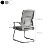 Modern Ergonomic Upholstered Mid-Back Steel Task Chair #size