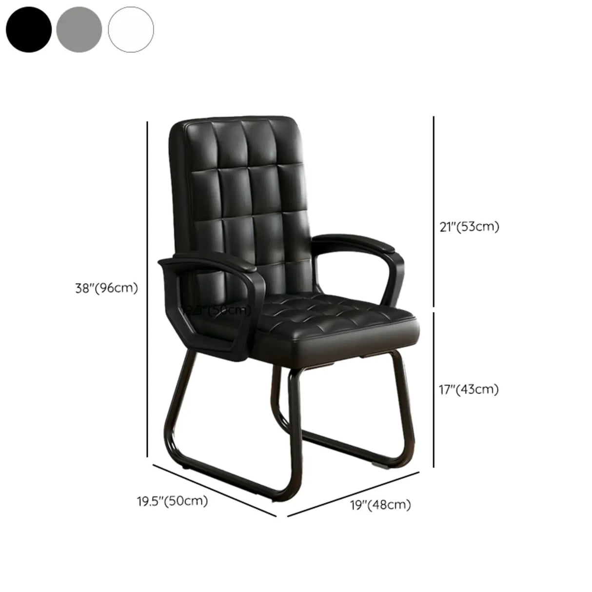Modern Ergonomic Upholstered Mid-Back Steel Task Chair Image - 15