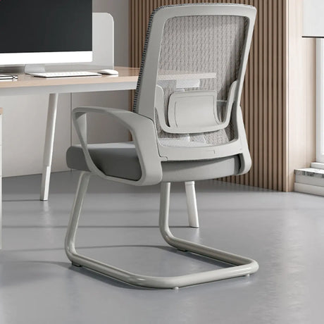 Modern Ergonomic Upholstered Mid-Back Steel Task Chair Image - 2