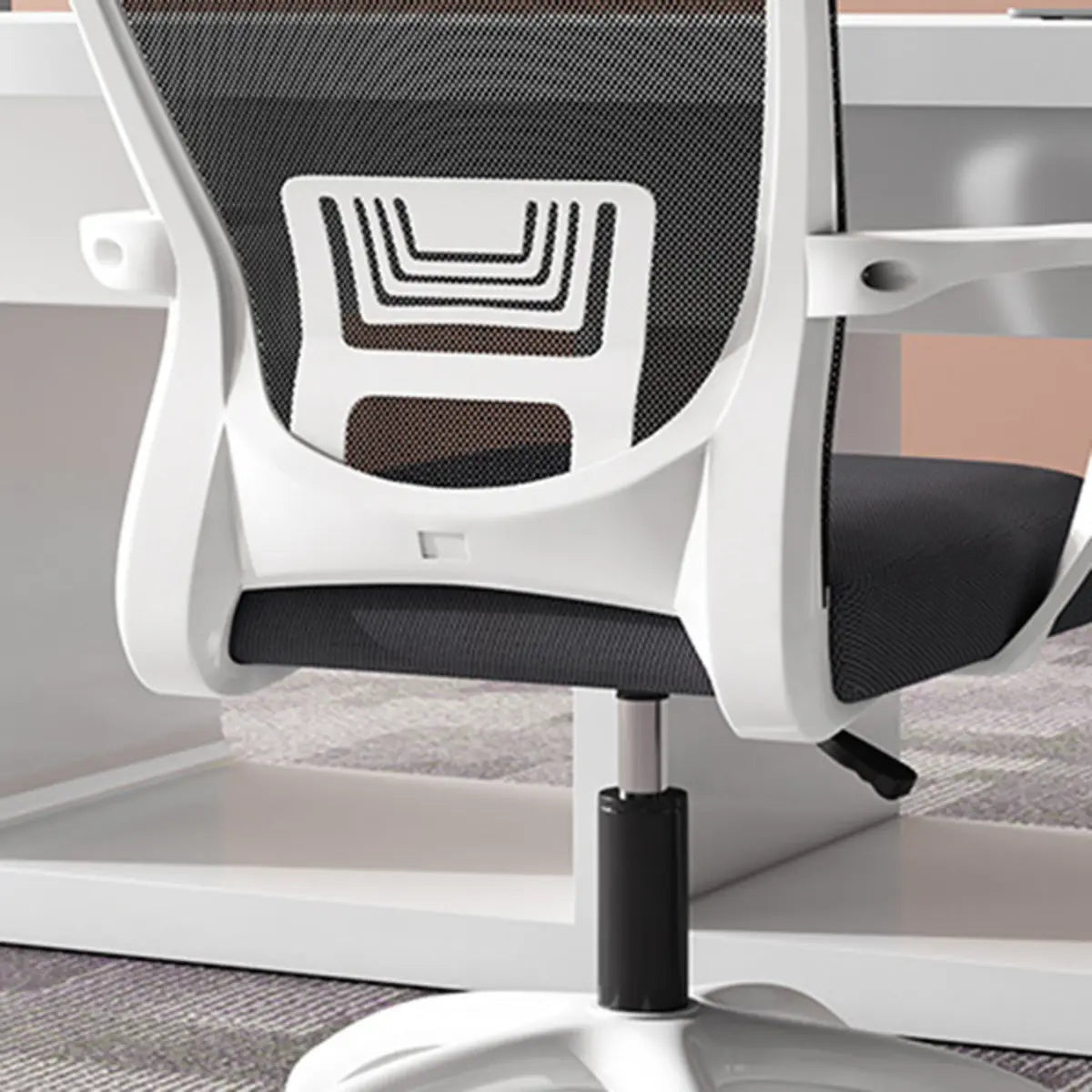 Modern Ergonomic White Mesh Office Chair with Wheels Image - 10