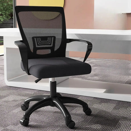 Modern Ergonomic White Mesh Office Chair with Wheels Image - 2